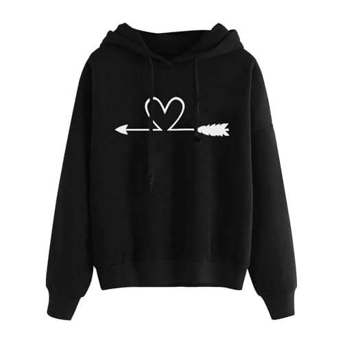 Generisch Damen Kapuzenpullover Lässiger Damen Hoodie Oversize mit Kapuze Herbst Winter Weiches Bequemes Sweatshirt Langärmliges Oberteil Modischer Pullover für Freizeit Sport und Tägliche Outfits von Generisch