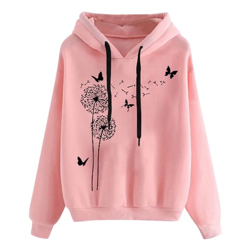 Generisch Damen Kapuzenpullover Lässiger Damen Hoodie Oversize mit Kapuze Herbst Winter Weiches Bequemes Sweatshirt Langärmliges Oberteil Modischer Pullover für Freizeit Sport und Tägliche Outfits von Generisch