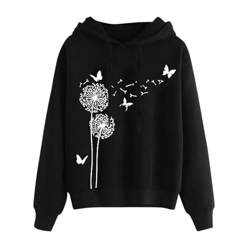 Generisch Damen Kapuzenpullover Lässiger Damen Hoodie Oversize mit Kapuze Herbst Winter Weiches Bequemes Sweatshirt Langärmliges Oberteil Modischer Pullover für Freizeit Sport und Tägliche Outfits von Generisch