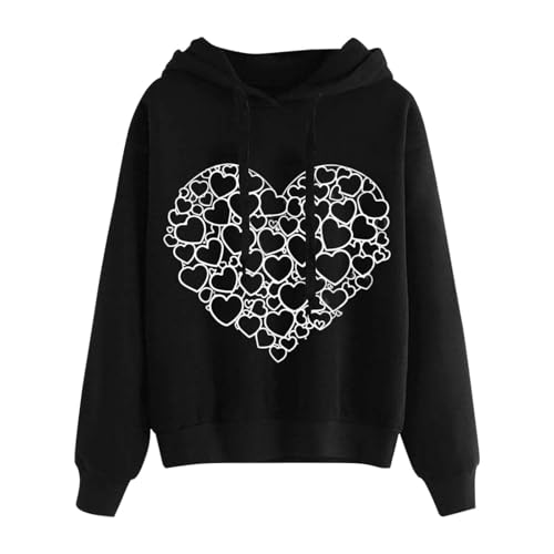 Generisch Damen Kapuzenpullover Lässiger Damen Hoodie Oversize mit Kapuze Herbst Winter Weiches Bequemes Sweatshirt Langärmliges Oberteil Modischer Pullover für Freizeit Sport und Tägliche Outfits von Generisch