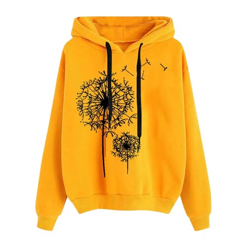 Generisch Damen Kapuzenpullover Lässiger Damen Hoodie Oversize mit Kapuze Herbst Winter Weiches Bequemes Sweatshirt Langärmliges Oberteil Modischer Pullover für Freizeit Sport und Tägliche Outfits von Generisch