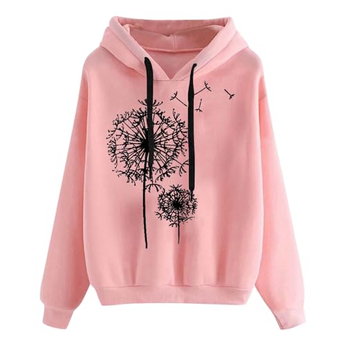 Generisch Damen Kapuzenpullover Lässiger Damen Hoodie Oversize mit Kapuze Herbst Winter Weiches Bequemes Sweatshirt Langärmliges Oberteil Modischer Pullover für Freizeit Sport und Tägliche Outfits von Generisch