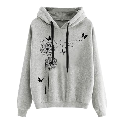 Generisch Damen Kapuzenpullover Lässiger Damen Hoodie Oversize mit Kapuze Herbst Winter Weiches Bequemes Sweatshirt Langärmliges Oberteil Modischer Pullover für Freizeit Sport und Tägliche Outfits von Generisch