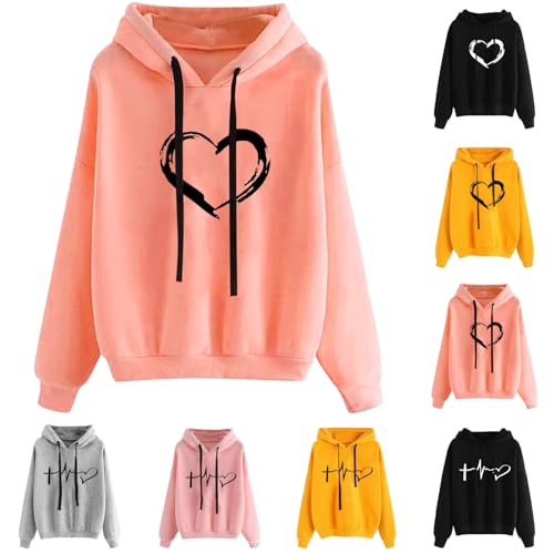 Generisch Damen Kapuzenpullover Lässiger Damen Hoodie Oversize mit Kapuze Herbst Winter Weiches Bequemes Sweatshirt Langärmliges Oberteil Modischer Pullover für Freizeit Sport und Tägliche Outfits Generisch Damen Kapuzenpullover Lässiger Damen Hoodie Oversize mit Kapuze Herbst Winter Weiches Bequemes Sweatshirt Langärmliges Oberteil Modischer Pullover für Freizeit Sport und Tägliche Outfits von Generisch