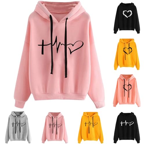 Generisch Damen Kapuzenpullover Lässiger Damen Hoodie Oversize mit Kapuze Herbst Winter Weiches Bequemes Sweatshirt Langärmliges Oberteil Modischer Pullover für Freizeit Sport und Tägliche Outfits Generisch Damen Kapuzenpullover Lässiger Damen Hoodie Oversize mit Kapuze Herbst Winter Weiches Bequemes Sweatshirt Langärmliges Oberteil Modischer Pullover für Freizeit Sport und Tägliche Outfits von Generisch