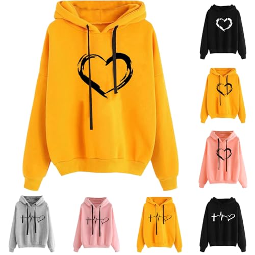 Generisch Damen Kapuzenpullover Lässiger Damen Hoodie Oversize mit Kapuze Herbst Winter Weiches Bequemes Sweatshirt Langärmliges Oberteil Modischer Pullover für Freizeit Sport und Tägliche Outfits Generisch Damen Kapuzenpullover Lässiger Damen Hoodie Oversize mit Kapuze Herbst Winter Weiches Bequemes Sweatshirt Langärmliges Oberteil Modischer Pullover für Freizeit Sport und Tägliche Outfits von Generisch