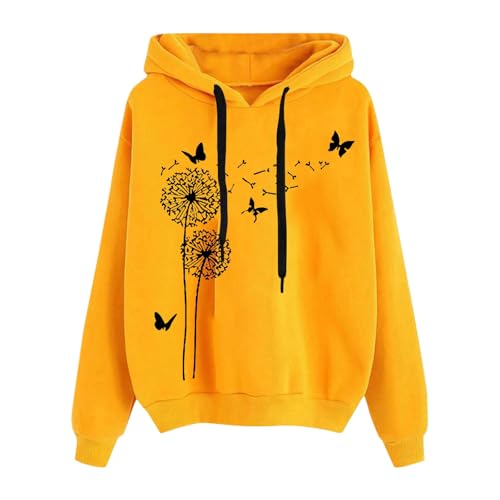 Generisch Damen Kapuzenpullover Lässiger Damen Hoodie Oversize mit Kapuze Herbst Winter Weiches Bequemes Sweatshirt Langärmliges Oberteil Modischer Pullover für Freizeit Sport und Tägliche Outfits von Generisch