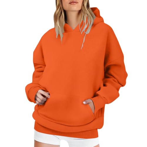 Generisch Damen Kapuzenpullover Sweatjacke Sweatshirt Farbvarianten Kapuzenjacke Kapuzenpulli Langarm Kapuze Hoodie Sport Style Casual Fitness Basic Training Oversize Sweatshirt Damen Schultern dünn von Generisch