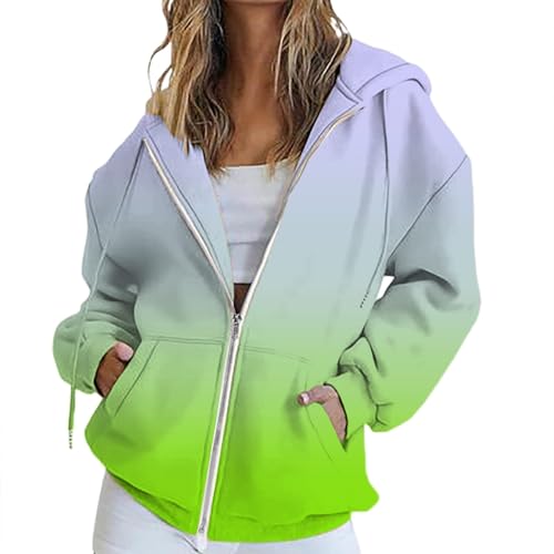 Generisch Damen Kapuzenpullover Sweatshirts Gestreift Hoodie Pulli Langarm Pullover 100% Baumwolle Oversize Hoodie Kunst beflecken von Generisch
