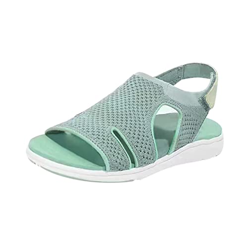 Generisch Damen Keilabsatz Boho - Sommer Mit Absatz Wedges Knöchelriemchen Casual Strandschuhe Offene Plateau Wedge Keilabsatz Schuhe Freizeit Espadrilles Heel Für Frauen Sandaletten Sandalen von Generisch