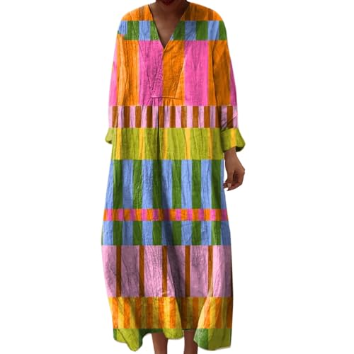 Generisch Damen Kleider Elegant, Midikleid Damen Sommer, Strandkleid Lang Maxikleider V Ausschnitt Sommerkleider Leicht Und Luftig Boho Kleid Elegante Midikleid Freizeitkleid, Warehouse Deal von Generisch