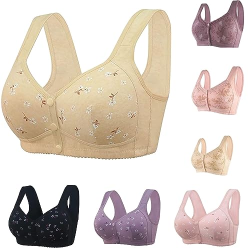 Generisch Damen Komfort BH Ohne Bügel Push Up Nahtlos Sport BH Gepolstert Spitzen Bra Weich Seamless Stretch Bustier Mittel Halt Bügelloser Schlaf BH Klassische Top für Alltag Yoga von Generisch