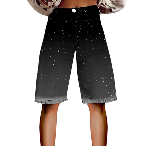 Generisch Damen Kurzer Jeans Sommershort Casual Denim Shorts Mittlere Taille Hotpants mit Taschen Jeanshose,Jeans Shorts Damen Sommer von Generisch