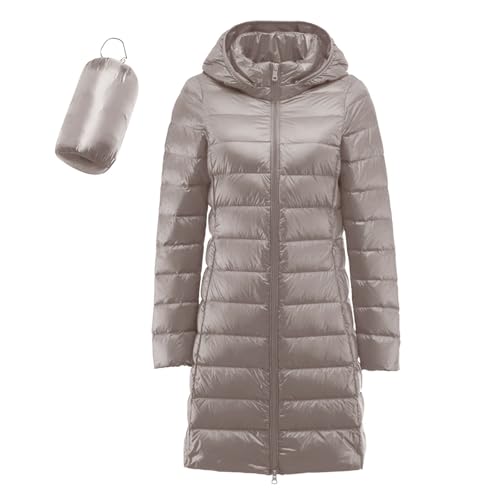 Generisch Damen Lang Leicht Packbar Puffer Jacke Lightweight Steppjacke Damen Übergangsjacke Leichter Steppmantel Winter Daunenmantel Damen Puffer Mantel Down Jacket Daunen Women Pufferjacke von Generisch