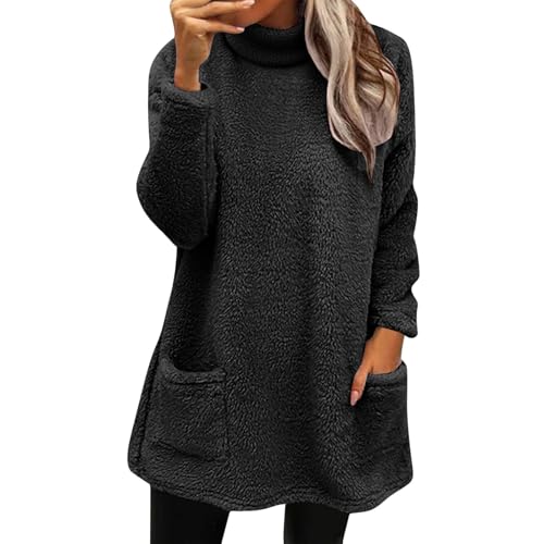 Generisch Damen Lang Teddy Fleece Flauschig Pulli Weich Winter Warm Sweatshirt Ohne Kapuze Lose Plüsch Oversize Casual Fleecepulli Lockeres Einfarbig mit Taschen Warme Pullover Generisch Damen Lang Teddy Fleece Flauschig Pulli Weich Winter Warm Sweatshirt Ohne Kapuze Lose Plüsch Oversize Casual Fleecepulli Lockeres Einfarbig mit Taschen Warme Pullover von Generisch