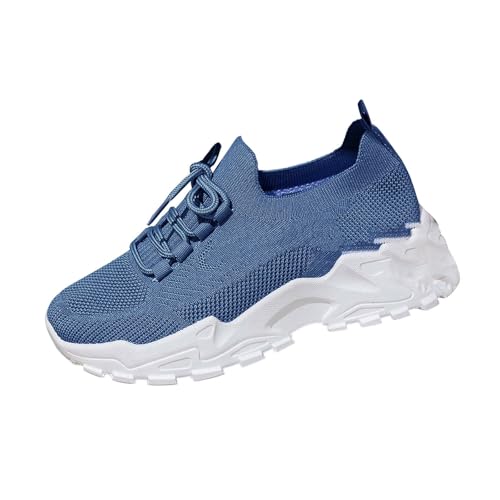 Generisch Damen Laufschuhe Flach Weiche Sohle Freizeitschuhe Breite Füße Halbschuhe Mesh Atmungsaktive Loafers Leichte Schnürung Turnschuhe Slip On Walkingschuhe Elegante Damenschuhe Hallenschuhe von Generisch