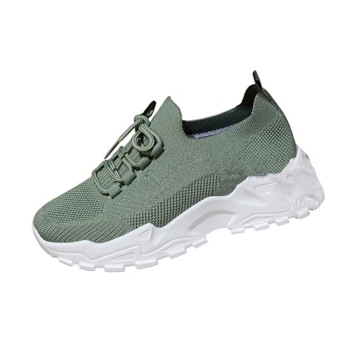 Generisch Damen Laufschuhe Flach Weiche Sohle Freizeitschuhe Breite Füße Halbschuhe Mesh Atmungsaktive Loafers Leichte Schnürung Turnschuhe Slip On Walkingschuhe Elegante Damenschuhe Hallenschuhe von Generisch