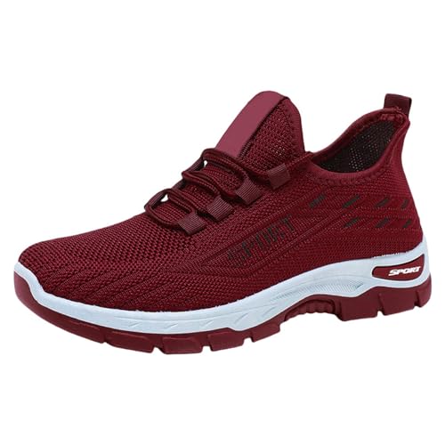 Generisch Damen Laufschuhe Sportschuhe Air Atmungsaktiv Turnschuhe rutschfest Leichte Schuhe Stoßfest Outdoor Mesh Sneaker,Damensneaker Weiss,Bequem und atmungsaktiv von Generisch