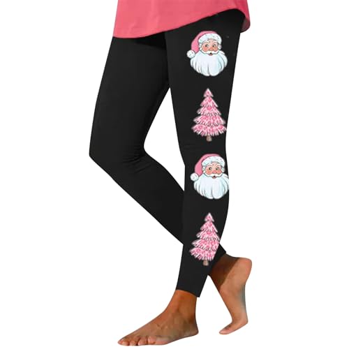 Generisch Damen Lustig Gedruckt Hässliche Weihnachten Leggings Weich Dehnbar Urlaub Strumpfhosen Leggings Damen Schwarz Baumwolle Christmas Outfit von Generisch