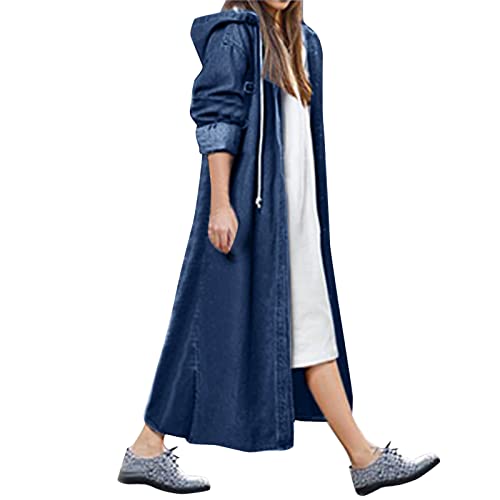 Generisch Damen Mantel Elegant Jacke Frühling Grosse Groessen Trenchcoat Vintage Leicht Übergangsmantel Tailliert Longjacke Klassische Frühlingsmantel XXL Langer Mantel Outdoorjacke von Generisch