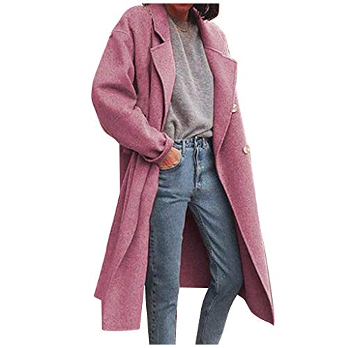 Generisch Damen Mantel Frühling Zweireiher Langer Mantel Klassisch Winddicht Herbstjacke Trenchcoat S-XL Damen Regen-Trenchcoat Wintermantel Damen Extra Lang Warm GefüTtert Elegant von Generisch