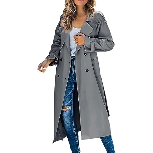 Generisch Damen Mantel Wintercoat Revers Zweireihiger Mantel Knielang Trenchcoat Winter Lang A-Linie Jacke Outwear Damen Jacke Herbstkleidung Elegant Steppjacke Damen Rotbraun Generisch Damen Mantel Wintercoat Revers Zweireihiger Mantel Knielang Trenchcoat Winter Lang A-Linie Jacke Outwear Damen Jacke Herbstkleidung Elegant Steppjacke Damen Rotbraun von Generisch