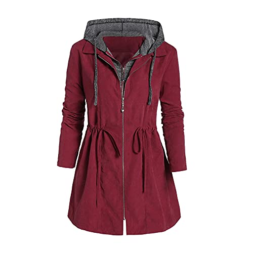 Generisch Damen Mantel Wintermantel Winterjacke Jacke Parka Übergangsjacke Coat Wärmemantel Wärmejacke Winter Herbst Schwarz Weiß Karierte Jacke Damen Faux Fur Jacket Purple Damenmäntel Winter von Generisch