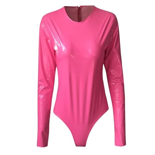 Generisch Damen Metallic Langarm Ballett Tanz Trikot Leotard Glänzende Ballettanzug Ballettbody Tanzbody Lack Bodysuit Body Sport Gymnastik Turnanzug Top Kostüm Bodysuit Women Ballerina Body Damen von Generisch