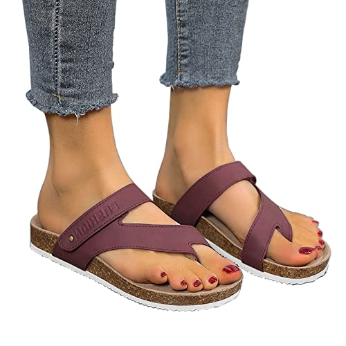 Generisch Damen Orthopädische Sandalen Sommer rutschfest Plateau Pantoletten mit Fußgewölbestütze Zehentrenner Flip Flops Frauen Big Toe Hallux Valgus Badelatschen von Generisch