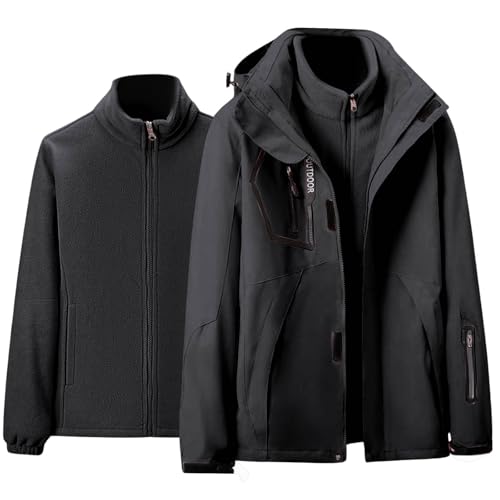 Generisch Damen Outdoor Wanderjacke Winddichte Softshelljacke Wasserdichte Funktionsjacke zum Laufen Radfahren Wandern Abnehmbarer Kapuze Übergangsjacke Leichte Regenjacke (Schwarz, M) von Generisch