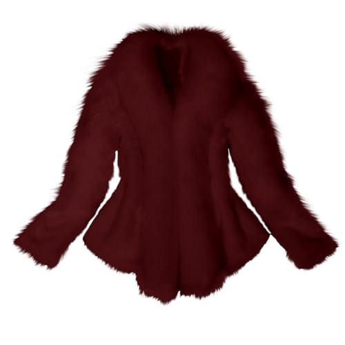 Generisch Damen Pelzmantel Kunstpelze Fellmantel Dicker Pelzjacke Faux Pelz Jacke Kunstpelze Mantel Warme Winterjacke Kurz Plüschjacke Mode Wintermantel Einfarbig Kunstpelzmantel Oberbekleidung von Generisch