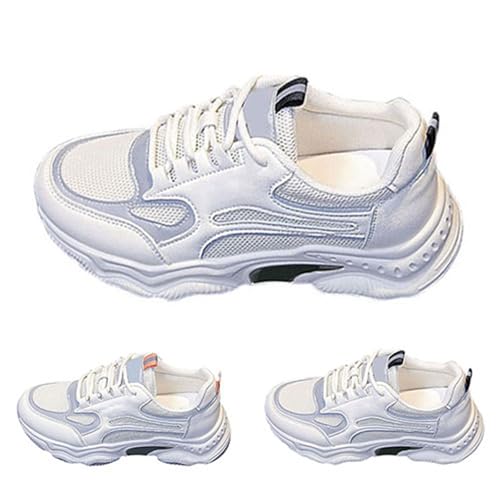 Generisch Damen Plateau Sneaker Damen Retro Chunky Dad Schuhe Leichte Walkingschuhe Atmungsaktiv Mesh Sportschuhe Modische Farbblock Turnschuhe Bequeme Keilabsatz Sneaker für Alltag & Spaziergänge von Generisch