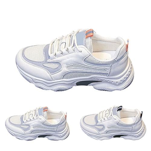 Generisch Damen Plateau Sneaker Damen Retro Chunky Dad Schuhe Leichte Walkingschuhe Atmungsaktiv Mesh Sportschuhe Modische Farbblock Turnschuhe Bequeme Keilabsatz Sneaker für Alltag & Spaziergänge von Generisch