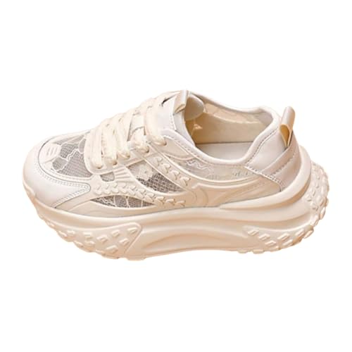 Generisch Damen Plateau Sneaker Damen Retro Chunky Dad Schuhe Leichte Walkingschuhe Modische Spitzen Sportschuhe Mesh Atmungsaktive Turnschuhe Bequeme Keilabsatz Sneaker für Alltag & Spaziergänge von Generisch
