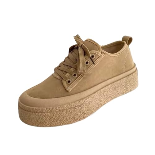 Generisch Damen Plattform Sneaker Dicke Sohle Erhöhte Trainer Schnürsenkel Sportschuhe Dämpfung Laufschuhe Modische Chunky Turnschuhe Leichte Bequeme Walkingschuhe Freizeitschuhe Anti-Kollision Zehe von Generisch