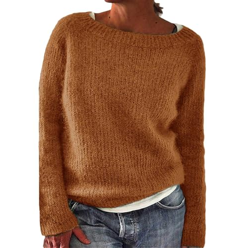 Generisch Damen Pullover Herbst Rundhals Langarmshirt Leichtes Oversize Sweatshirt Elegant Winter Strickpullover Merinowolle Winterpullover Wollpullover,Dünner Pullover Damen Generisch Damen Pullover Herbst Rundhals Langarmshirt Leichtes Oversize Sweatshirt Elegant Winter Strickpullover Merinowolle Winterpullover Wollpullover,Dünner Pullover Damen von Generisch