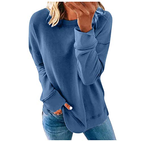 Generisch Damen Pullover Sale kleine Geschenke unter 5 Euro Sweatshirts Für Damen Langärmelig Oversized Ohne Kapuze Bluse Weiche Harajuku Freizeit Hochwertiger retourenkauf von Generisch