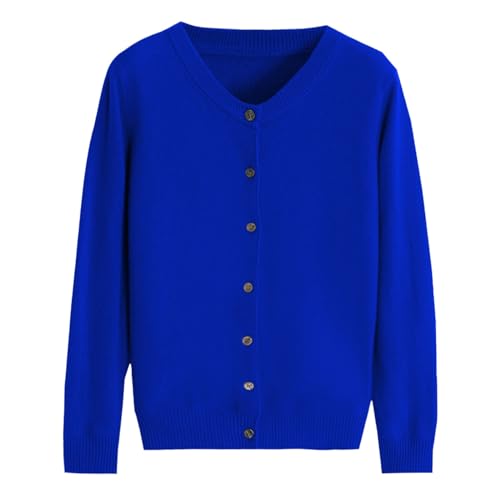 Generisch Damen Pullover Strickjacke Cashmere Cardigan Wollpullover Herbst Winter Merinowolle Feinstrickpullover Langarm V-Ausschnitt Knopf Strickpullover Einfarbig Weich Warm Elegant Sweater von Generisch