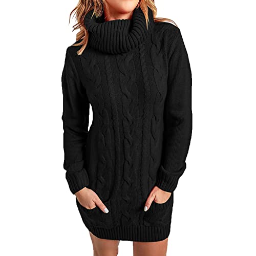 Generisch Damen Pulloverkleid Elegant Strickkleid Winter Oversize Strickpullover Rollkragen Pullover Langarm Grobstrickpullover Grobstrick Winterkleid Warm Pullikleid Rollkragenpullover Herbstkleid Generisch Damen Pulloverkleid Elegant Strickkleid Winter Oversize Strickpullover Rollkragen Pullover Langarm Grobstrickpullover Grobstrick Winterkleid Warm Pullikleid Rollkragenpullover Herbstkleid von Generisch