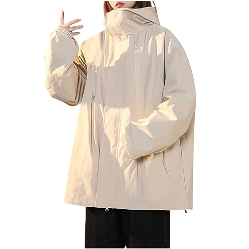 Generisch Damen Regenjacke Wasserdicht Atmungsaktiv Übergangsjacke Outdoor Leichte Windbreaker Outdoorjacke Dünne Regenjacken Windjacke Wandern Radfahren Softshelljacke Große Größen Regenmantel Damen von Generisch