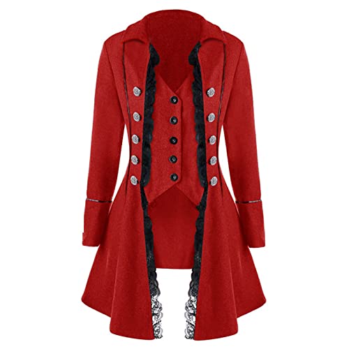 Generisch Damen Renaissance Steampunk Jacke Mittelalter Halloween Kostüme Gothic Viktorianischen Piraten Frack Gehrock Karneval Rave-Partys Fasching Generisch Damen Renaissance Steampunk Jacke Mittelalter Halloween Kostüme Gothic Viktorianischen Piraten Frack Gehrock Karneval Rave-Partys Fasching von Generisch