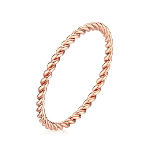 Generisch Damen Ring Ehering Edelstahl Fingerring Schmuck (Rosegold, 60 (19.1)) von Generisch