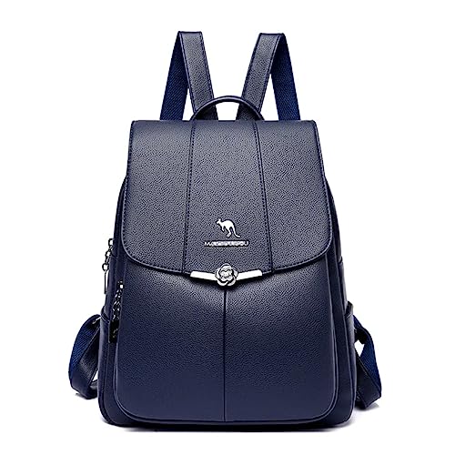 Generisch Damen Rucksack Handtasche Cityrucksack Kleiner Eleganter Freizeitrucksack Daypack Wasserdicht blau Polyurethane - 83495096 von Generisch