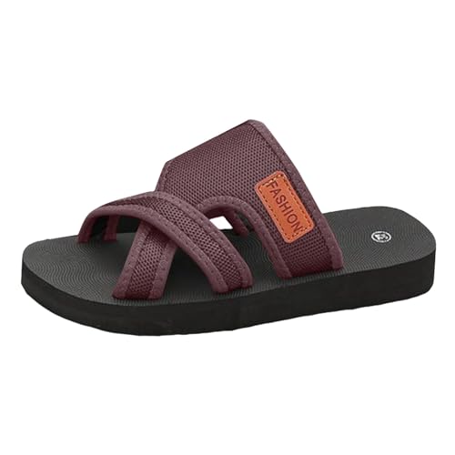Generisch Damen Sandalen Schicke Flach Mesh Schlupfschuhe Peeptoe Freizeitschuhe Slip On Schlappen Weiches Bequeme Bequeme Elegant Cozy Atmungsaktive Sommerschuhe Casual Faltbare (Brown, 38.5) von Generisch