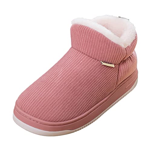 Generisch Damen Schneestiefel kurz, Stiefeletten Wildleder Obermaterial Winterstiefel Thermal Niedriger Stiefel Dicke Sohle Snow Boots ohne Reißverschluss Schneeschuhe Casual Bequem Winterschuhe von Generisch