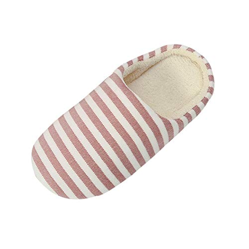 Generisch Damen Schuhe Elegant Mit Absatz Schuhe Slip gestreiften Winter Frauen Männer warm House Slip innen Wasserfeste Schuhe Damen 37 (36-37) von Generisch