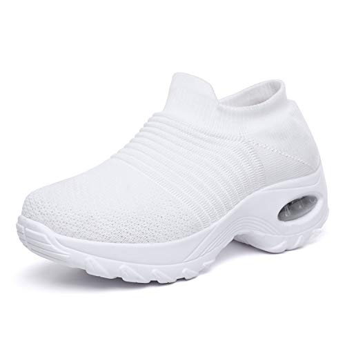 Generisch Damen Schuhe Slip On Sneakers Freizeit Atmungsaktive Fitness Turnschuhe Bequem Wanderschuhe (Rot7,40) von Generisch