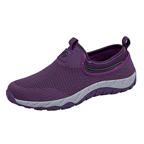 Generisch Damen Slip On Sneaker Sportschuhe Leichtgewichts Atmungsaktiv Turnschuhe Bequeme Walking Schuhe Breite Füße Laufschuhe Keilabsatz Sneaker Walkingschuhe von Generisch