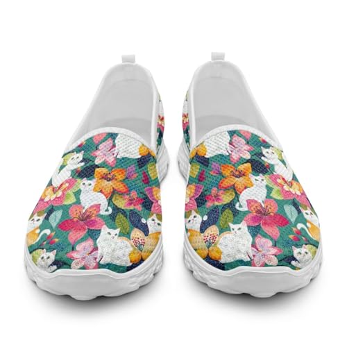 Generisch Damen-Slip-On-Sneaker Teenager Mädchen rutschfeste Walking-Laufschuhe Atmungsaktive Mesh-Arbeits-Freizeit-Leichtgewicht-Tennis-Trainingsschuhe von Generisch