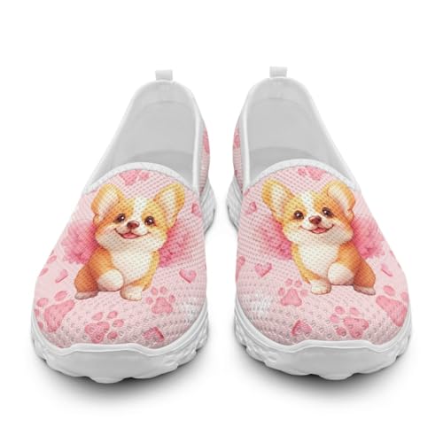 Generisch Damen-Slip-On-Sneaker Teenager Mädchen rutschfeste Walking-Laufschuhe Atmungsaktive Mesh-Arbeits-Freizeit-Leichtgewicht-Tennis-Trainingsschuhe von Generisch